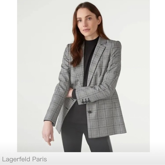Karl Lagerfeld 3 button plaid blazer - Picture 1 of 6